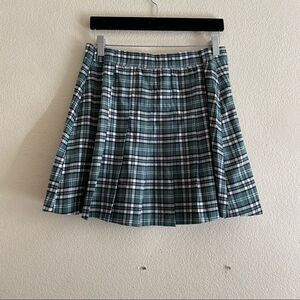 Hollister Sage Green Plaid Mini Schoolgirl Skirt